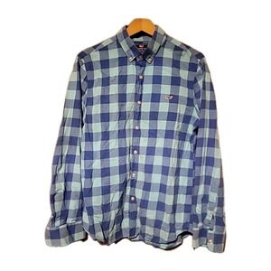 Vineyard Vines Slim Fit Tucker Mens Blue Plaid Button Down Long Sleeve Shirt Med